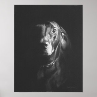 Poster Black Lab Dog Watercolor par Paul Jackson