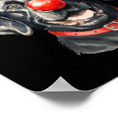 Poster Black Lab Labrador Christmas Dog Reindeer Xmas Paj (Coin)