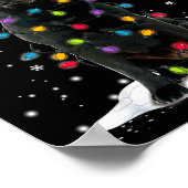 Poster Black Lab Labrador Christmas Tree Light Pajama Dog (Coin)