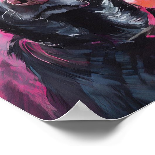 Poster Black Lab Portrait Art Moderne (Coin)