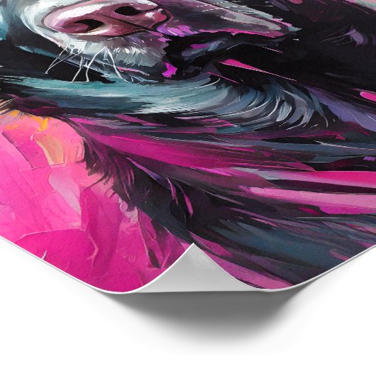 Poster Black Lab Portrait Art Moderne (Coin)