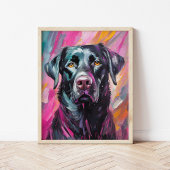 Poster Black Lab Portrait Art Moderne