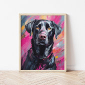 Poster Black Lab Portrait Art Moderne
