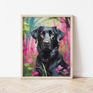Poster Black Lab Portrait Art Moderne