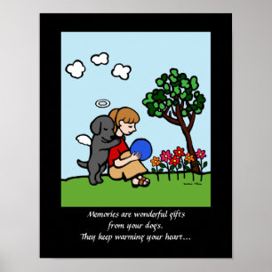 Poster Black Labrador Angel avec dessin animé 2
