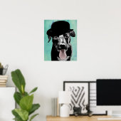 Poster Black Labrador dans le Casquette Bowler (Bureau à domicile)