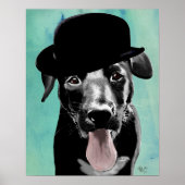 Poster Black Labrador dans le Casquette Bowler (Devant)