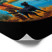 Poster Black Labrador Hunting Lab. Chasse à la moelle épi (Coin)