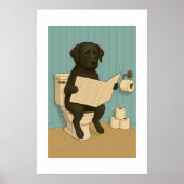 Poster Black Labrador Lecture journal sur Toilet (Devant)