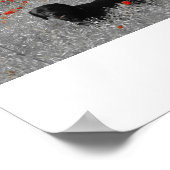 Poster Black Labrador parmi les papillons imprimés (Coin)