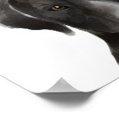 Poster Black Labrador Watercolor Illustration Nom du chie (Coin)