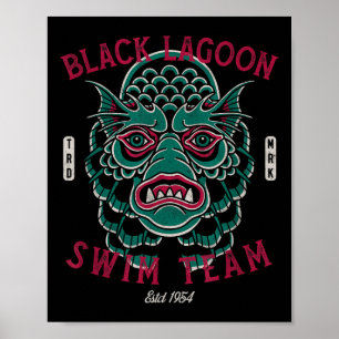 Poster Black Lagoon Swim Team - Tatto traditionnel Vintag