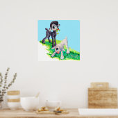 Poster black lamb white lamb (Cuisine)