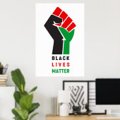 Poster Black Lives Matt poing levé symbole Amer africain (Bureau à domicile)