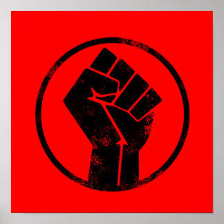Poster Black Lives Matter FIST (arrière - plan rouge) #BL