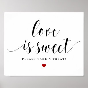 Poster Black Love is Sweet Please Take a Treat Mariage