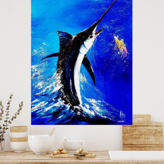 Poster Black Marlin "Black Attack" (Cuisine)