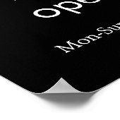 Poster Black Modern Business Logo Open Heures Écran (Coin)