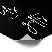 Poster Black Modern Cartes et Cadeaux Mariage 4x6 (Coin)