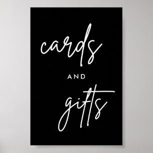 Poster Black Modern Cartes et Cadeaux Mariage 4x6
