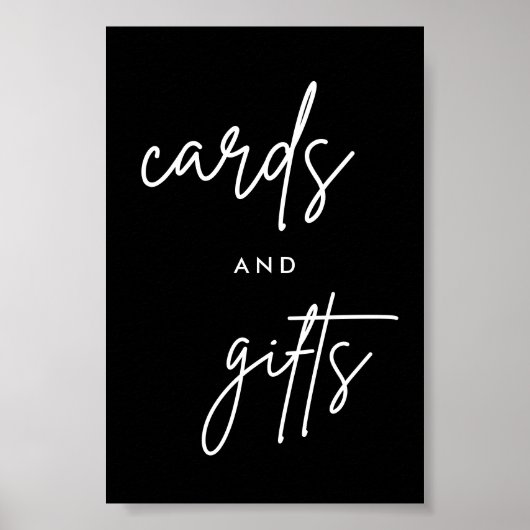Poster Black Modern Cartes et Cadeaux Mariage 4x6 (Devant)