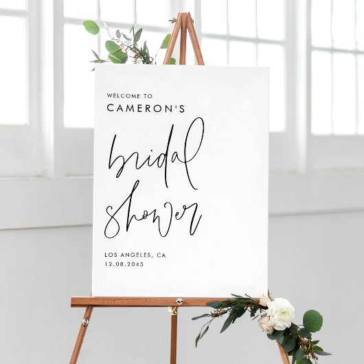 Poster Black Modern Handwritten Script Bridal Shower