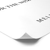 Poster Black Modern Script Mariage Conseils et souhaits (Coin)