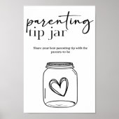 Poster Black Modern Simple Script Baby Parenting Tip (Devant)