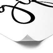 Poster Black Modern Simple Script Baby Shower Books Gifts (Coin)