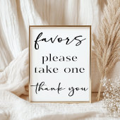Poster Black Modern Simple Script Baby Shower Favors