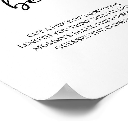 Poster Black Modern Simple Script Baby Shower Game (Coin)