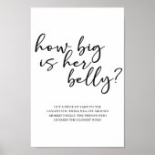 Poster Black Modern Simple Script Baby Shower Game (Devant)