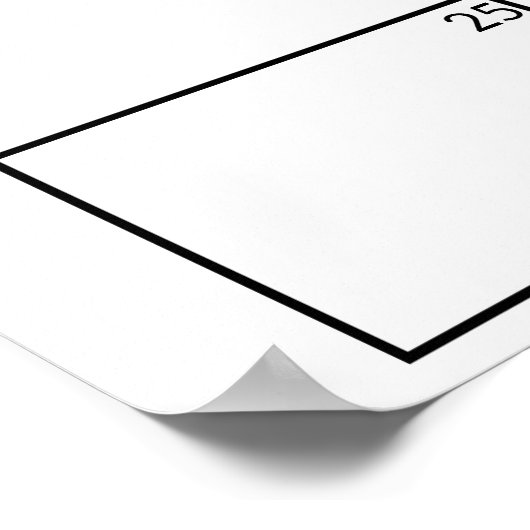 Poster Black Modern Simple Script Baby Shower Guess Date (Coin)