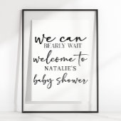 Poster Black Modern Simple Script Baby Shower Sign