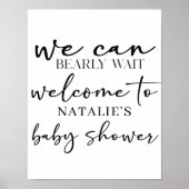 Poster Black Modern Simple Script Baby Shower Sign (Devant)