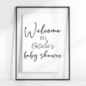 Poster Black Modern Simple Script Shower Sign