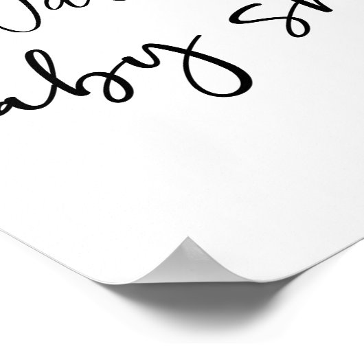 Poster Black Modern Simple Script Shower Sign (Coin)