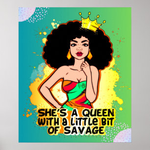 Poster Black Mommy African American Melanin Sista Queen