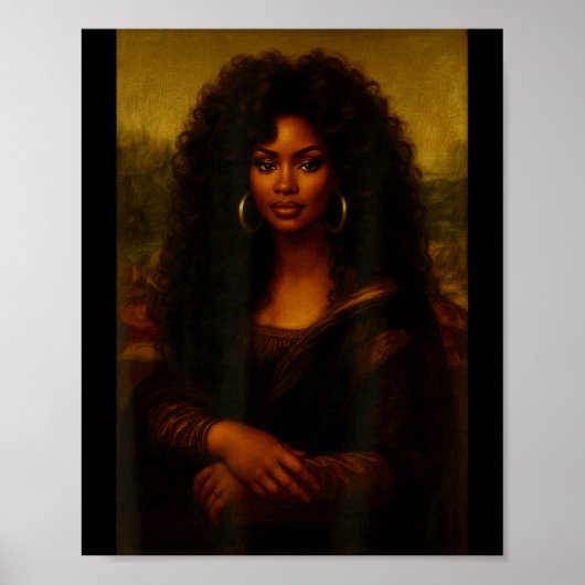 Poster Black Mona Lisa Afro African American Melanin Blac (Devant)