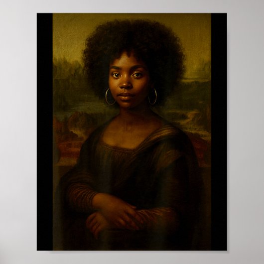 Poster Black Mona Lisa Afro African American Melanin Blac (Devant)