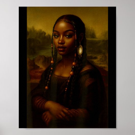 Poster Black Mona Lisa Afro African American Melanin Blac (Devant)