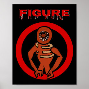 Poster Black Monster Horror Portes de jeu Halloween Custo