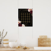 Poster Black Moody Bourgogne Blush Floral Mariage Siège (Cuisine)