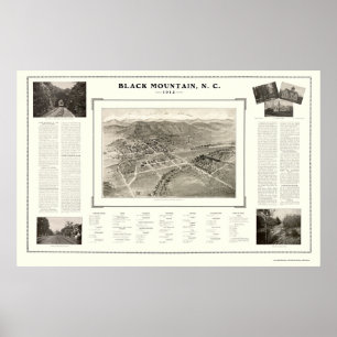 Poster Black Mountain, NC Carte panoramique - 1912