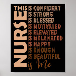 Poster Black Nurse Black History Nurse Melanin Afro Woman
