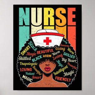Poster Black Nurse Sophistiqué Et Gorgeous Melanin Son