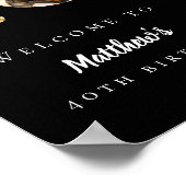 Poster Black or 40ème photo anniversaire fête bienvenue (Coin)