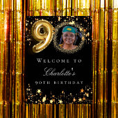 Poster Black or 90ème photo anniversaire fête bienvenue