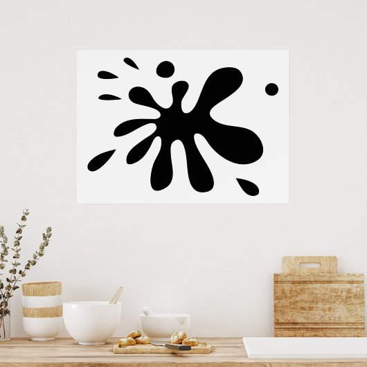 Poster Black Paint Splat (Cuisine)