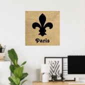 Poster Black Parisien Moods Fleur de Lys (Bureau à domicile)